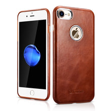 Load image into Gallery viewer, For iPhone7 8 Cowhide Genuine Case iPhone 6 Real Leather Back Case Slim Business Phone Shell Cover for Apple iPhone 7Plus 8Plus
