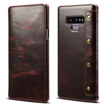 Load image into Gallery viewer, Samsung Galaxy Note9 Leather Flip Case