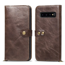 Load image into Gallery viewer, Samsung Galaxy S10 Leather Flip Case