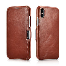 Load image into Gallery viewer, iPhone XS &amp; XR Leather Flip Case