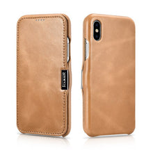 Load image into Gallery viewer, iPhone XS &amp; XR Leather Flip Case