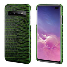 Load image into Gallery viewer, For Samsung S10 Phone Back Case Lizard Skin Genuine Leather Protective Case Business Smart Cover for Samsung Galaxy S10 Plus